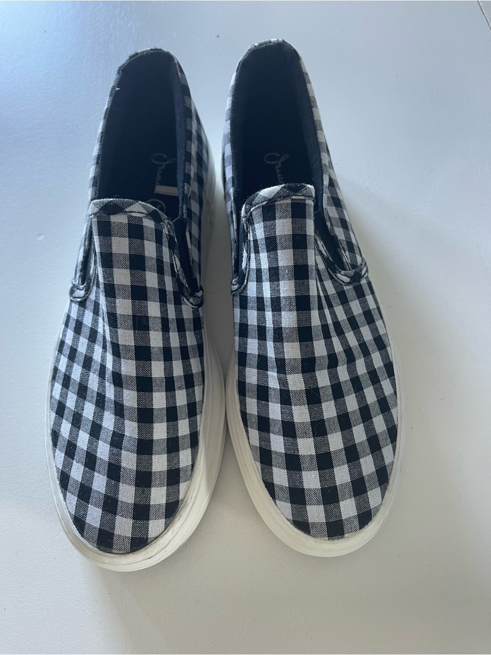 Black & White Gingham Slip-On Flats - Casual Women's Loafers